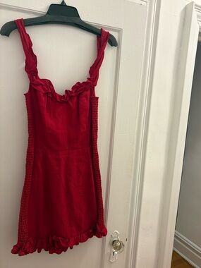 Reformation Cherry Red Bonita Dress